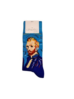 Mavi Soket Van Gogh Portre Çorap Mavi Soket Van Gogh Portre Çorap