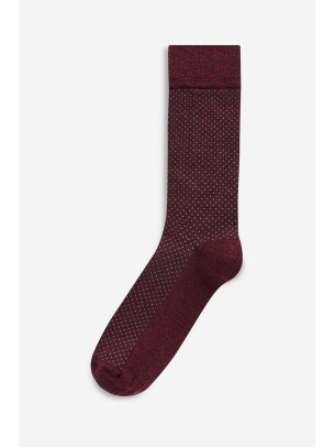 Klasik Puantiyeli Bordo Erkek Soket Çorap