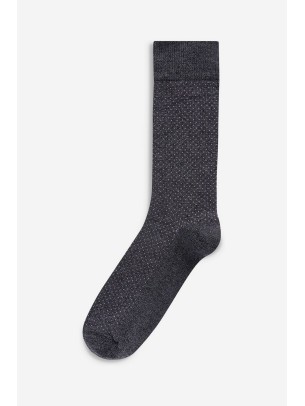 Klasik Puantiyeli Füme Erkek Soket Çorap