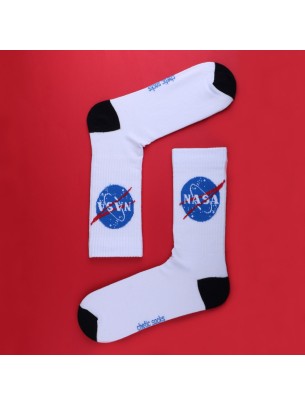 BEYAZ SPORT NASA GEZEGEN DESENLİ ÇORAP BEYAZ SPORT NASA GEZEGEN DESENLİ ÇORAP