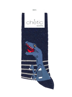 Dino T-Rex Desenli Lacivert Erkek Soket Çorap