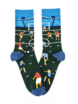 Futbol Desenli Yeşil Erkek Soket Çorap Futbol Desenli Yeşil Erkek Soket Çorap