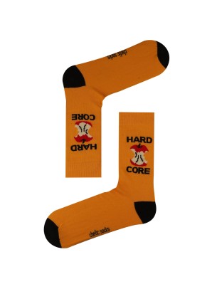 SARI SOKET HARD CORE ELMA DESENLİ ÇORAP SARI SOKET HARD CORE ELMA DESENLİ ÇORAP