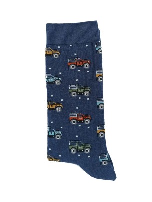 Jeep Araba Desenli Lacivert Erkek Çorap