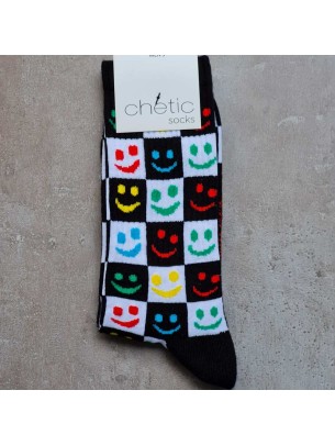Siyah Soket Emoji Gülen Yüz Desenli Çorap Siyah Soket Emoji Gülen Yüz Desenli Çorap