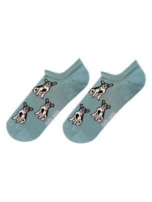 Köpek Desenli Yeşil Sneaker Çorap