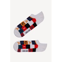 Harf Desenli Beyaz Sneaker Çorap Harf Desenli Beyaz Sneaker Çorap