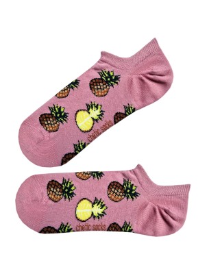 Ananaslı Pembe Sneaker Kısa Çorap Ananaslı Pembe Sneaker Kısa Çorap