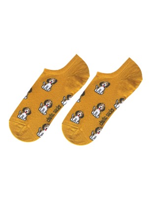 Beagle Köpek Desenli Hardal Sneaker Çorap Beagle Köpek Desenli Hardal Sneaker Çorap