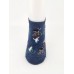 Dogs on Bike Pattern Navy Sneakers Socks