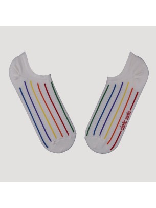 BEYAZ SNEAKER MULTİ ÇİZGİLİ DESENLİ ÇORAP BEYAZ SNEAKER MULTİ ÇİZGİLİ DESENLİ ÇORAP