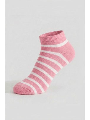 Striped Pink Women Ankle Socks Striped Pink Women Ankle Socks