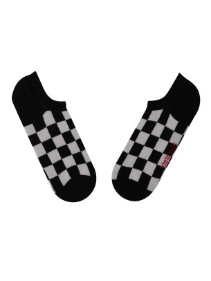 BLACK SNEAKER WHITE CHECKERED SOCKS BLACK SNEAKER WHITE CHECKERED SOCKS