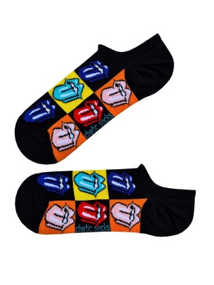 Dil Çıkaran Emojili Siyah Sneaker Patik Çorap Dil Çıkaran Emojili Siyah Sneaker Patik Çorap