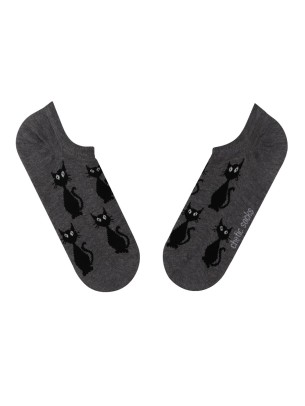 GRİ SNEAKER KARA KEDİ DESENLİ ÇORAP GRİ SNEAKER KARA KEDİ DESENLİ ÇORAP