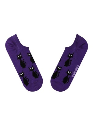 MOR SNEAKER KARA KEDİ DESENLİ ÇORAP MOR SNEAKER KARA KEDİ DESENLİ ÇORAP