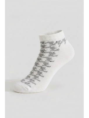 Houndstooth Beige Women Ankle Socks Houndstooth Beige Women Ankle Socks