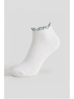 Blue Ruffle White Women Ankle Socks Blue Ruffle White Women Ankle Socks