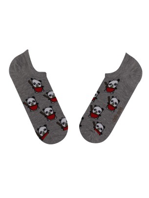 GRİ SNEAKER NODDLE YİYEN PANDA DESENLİ ÇORAP