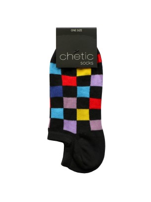 Black Sneaker Color Checkered Socks Black Sneaker Color Checkered Socks