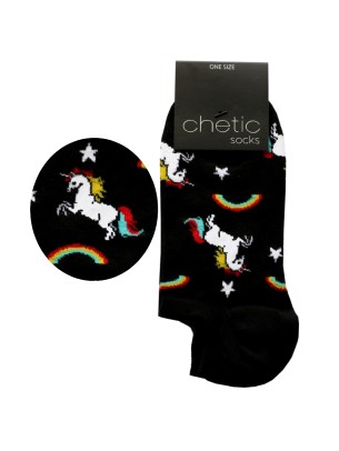 Siyah Sneaker Unicorn Desenli Çorap Siyah Sneaker Unicorn Desenli Çorap