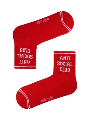 KIRMIZI SPORT ANTI SOCIAL CLUB TENİS ÇORAP KIRMIZI SPORT ANTI SOCIAL CLUB TENİS ÇORAP