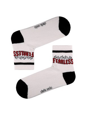 BEYAZ SPORT FEARLESS YAZILI TENİS ÇORAP BEYAZ SPORT FEARLESS YAZILI TENİS ÇORAP