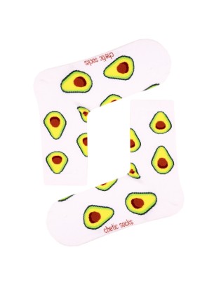 Krem Avokado Desenli Renkli Soket Çorap Krem Avokado Desenli Renkli Soket Çorap