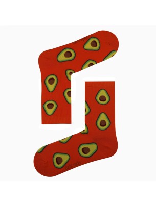 Turuncu Avokado Desenli Renkli Soket Çorap Turuncu Avokado Desenli Renkli Soket Çorap