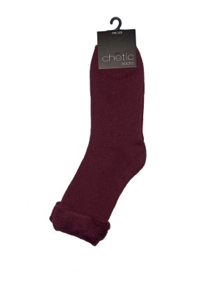 Burgundy Towel Socks