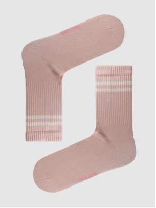 Striped Old School Pink Crew Socks Striped Old School Pink Crew Socks