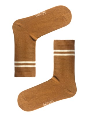 Striped Old School Taupe Crew Socks Striped Old School Taupe Crew Socks