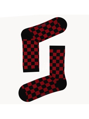 BLACK CREW RED CHECKERED SOCKS BLACK CREW RED CHECKERED SOCKS