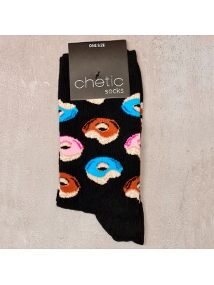 Siyah Soket Donut Desenli Çorap Siyah Soket Donut Desenli Çorap