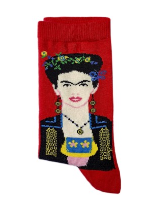 Frida Kahlo Portre Desenli Soket Çorap Frida Kahlo Portre Desenli Soket Çorap