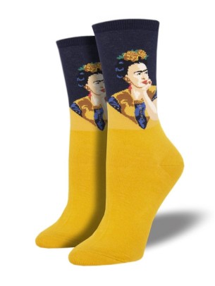 Frida Portre Desenli Hardal Soket Çorap Frida Portre Desenli Hardal Soket Çorap