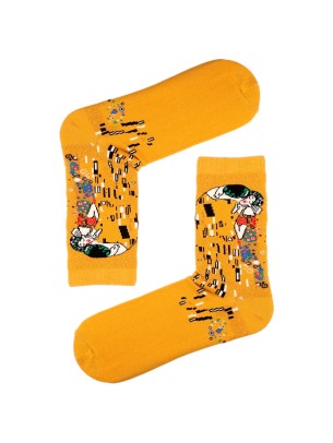 Hardal Soket Gustav Klimt's The Kiss Tablo Çorap Hardal Soket Gustav Klimt's The Kiss Tablo Çorap