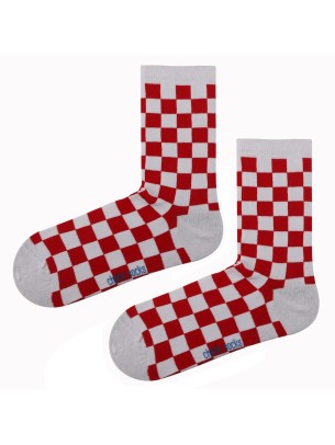 WHITE CREW RED CHECKERED SOCKS WHITE CREW RED CHECKERED SOCKS