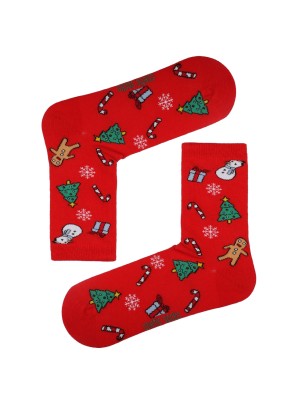 KIRMIZI SOKET NOEL CHRISTMAS DESENLİ ÇORAP KIRMIZI SOKET NOEL CHRISTMAS DESENLİ ÇORAP