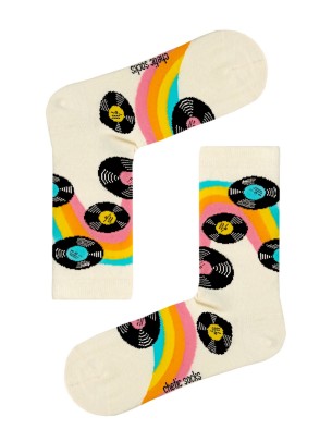 Cream Crew Vintage Record Socks