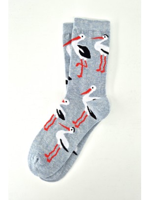 Stork Patterned Blue Women Socks Stork Patterned Blue Women Socks