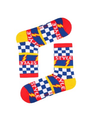 Mavi Soket Style Damalı Çorap Mavi Soket Style Damalı Çorap
