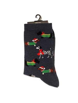 Mavi Soket Noel Köpek Desenli Çorap Mavi Soket Noel Köpek Desenli Çorap