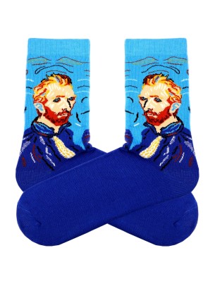 Mavi Soket Van Gogh Portre Çorap Mavi Soket Van Gogh Portre Çorap