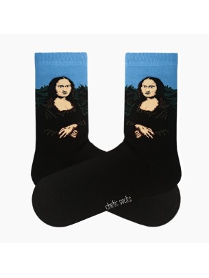 Mona Lisa Portre Desenli Soket Çorap Mona Lisa Portre Desenli Soket Çorap