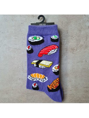 Mor Soket Sushi Desenli Çorap Mor Soket Sushi Desenli Çorap