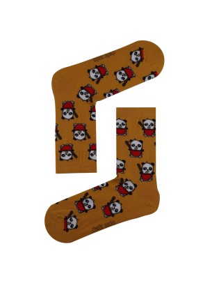 HARDAL SOKET NOODLE YİYEN PANDA DESENLİ ÇORAP HARDAL SOKET NOODLE YİYEN PANDA DESENLİ ÇORAP