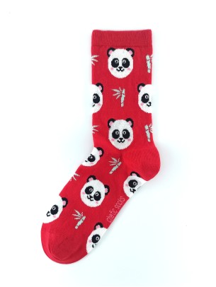 Panda Desenli Kırmızı Soket Kadın Çorap Panda Desenli Kırmızı Soket Kadın Çorap