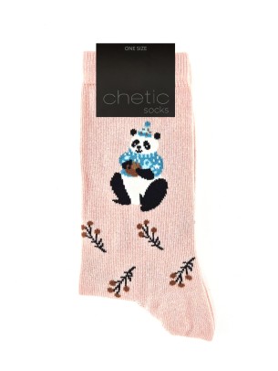 Panda Patern Pink Women Socks Panda Patern Pink Women Socks