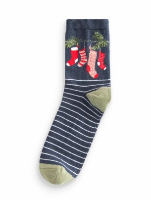 Blue Christmas Theme Women Socks Blue Christmas Theme Women Socks